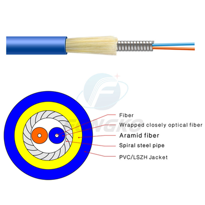 PVC Coated Gjsfjv Distribution Fiber Optic Cable 2 Core Armoured Cable